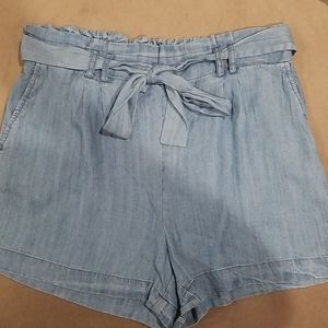 Paper denim shorts